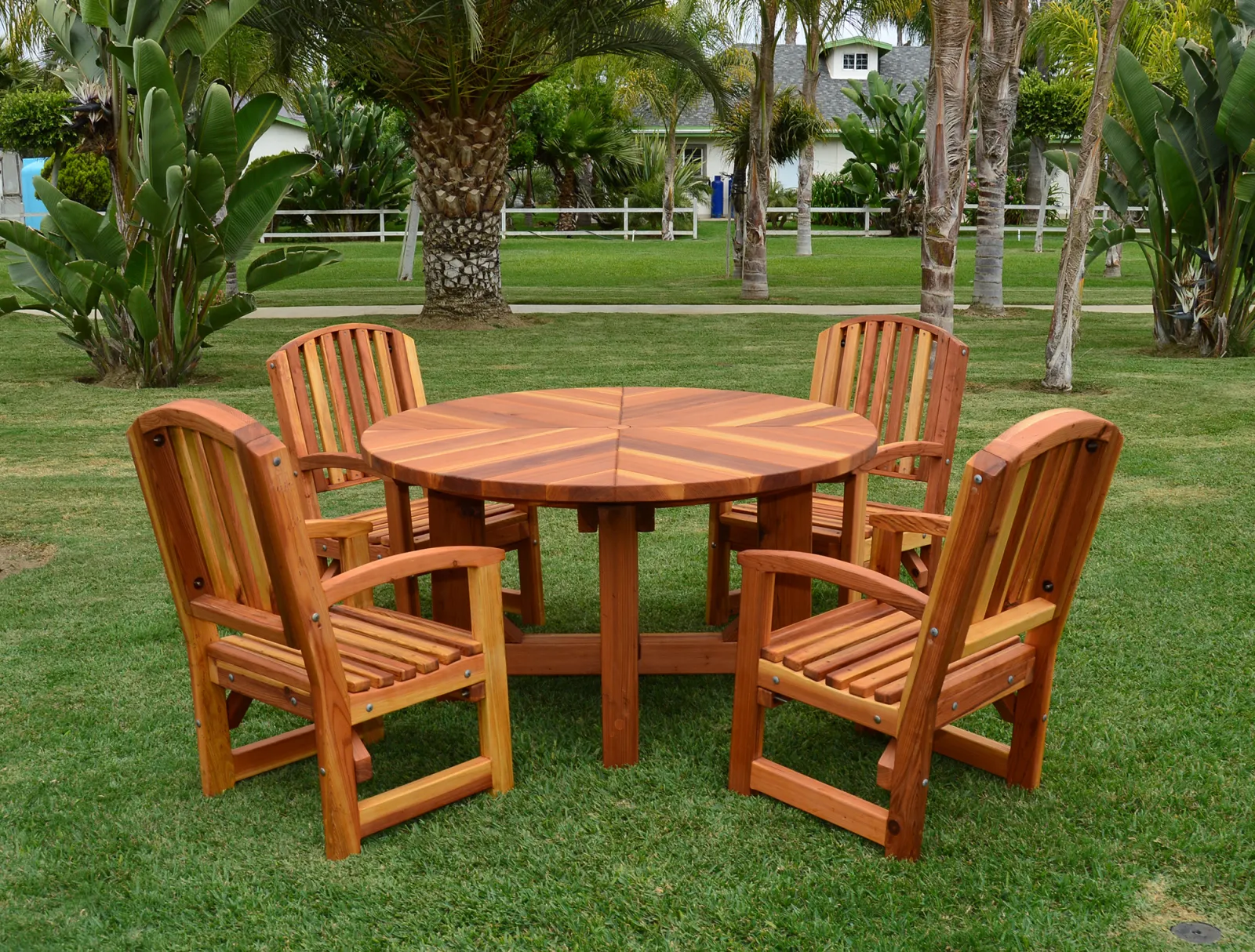 Sunset Patio Tables, California Redwood