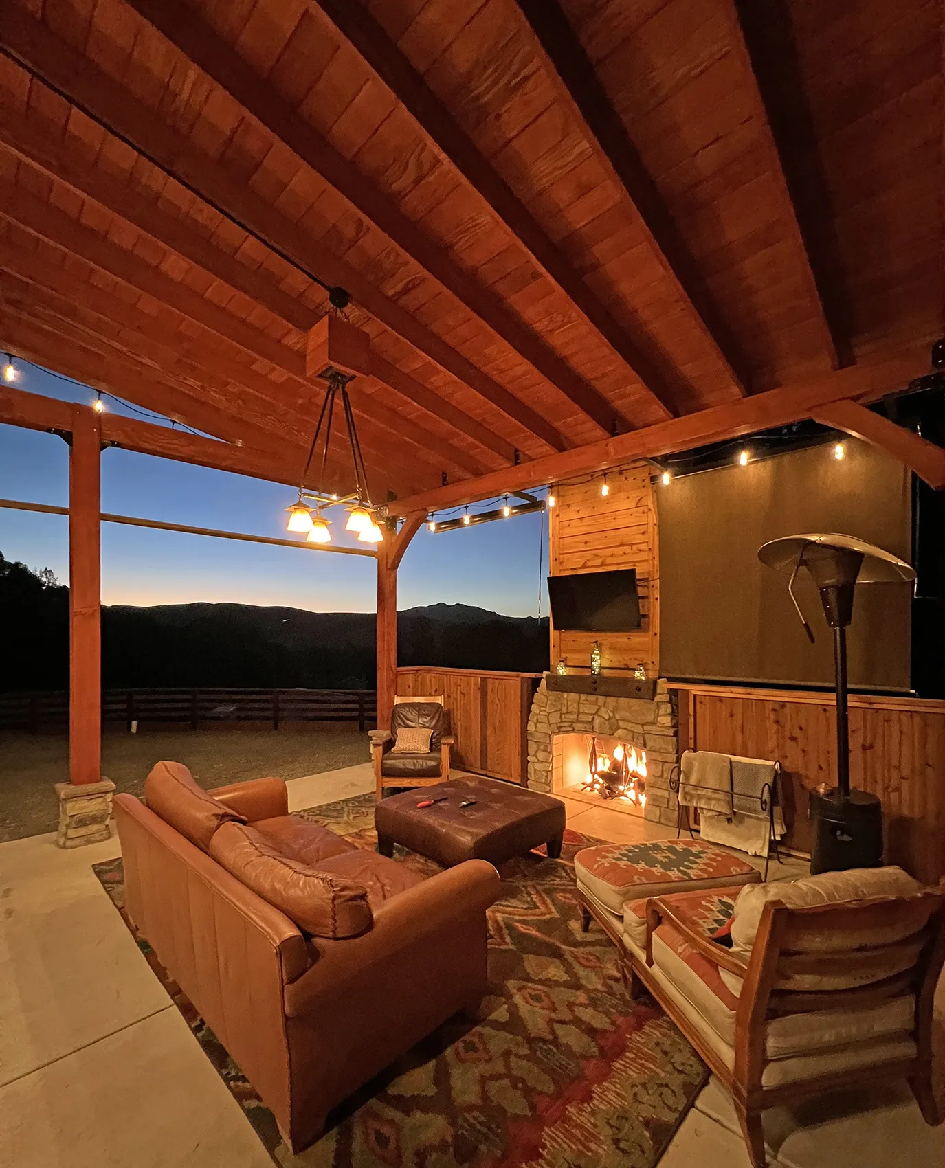Custom Thick Timber Toledo Wood Pavilion, 20' L x 33' W, Douglas-fir, in San Ramon, CA