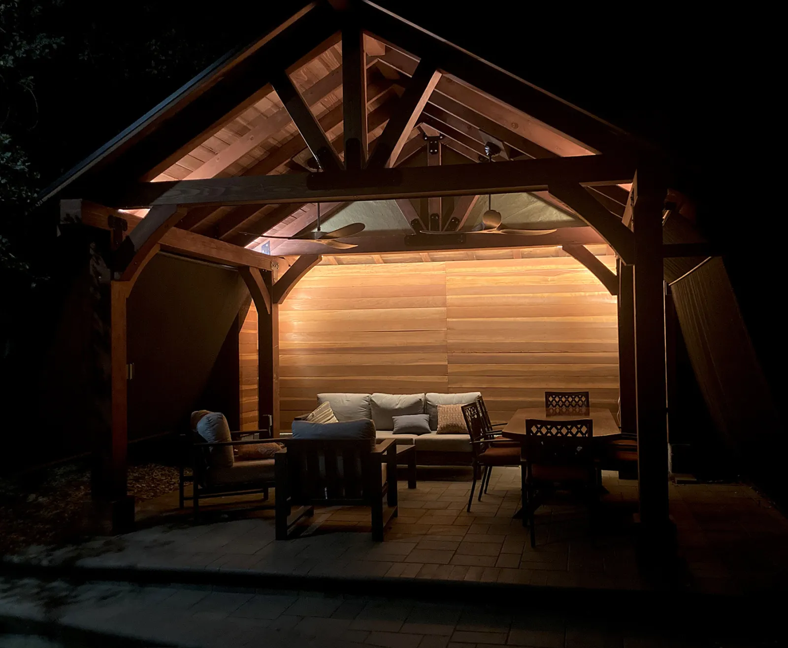 Thick Timber Toledo Wood Pavilion, 12' L x 16' W, California Redwood, in San Jose, CA