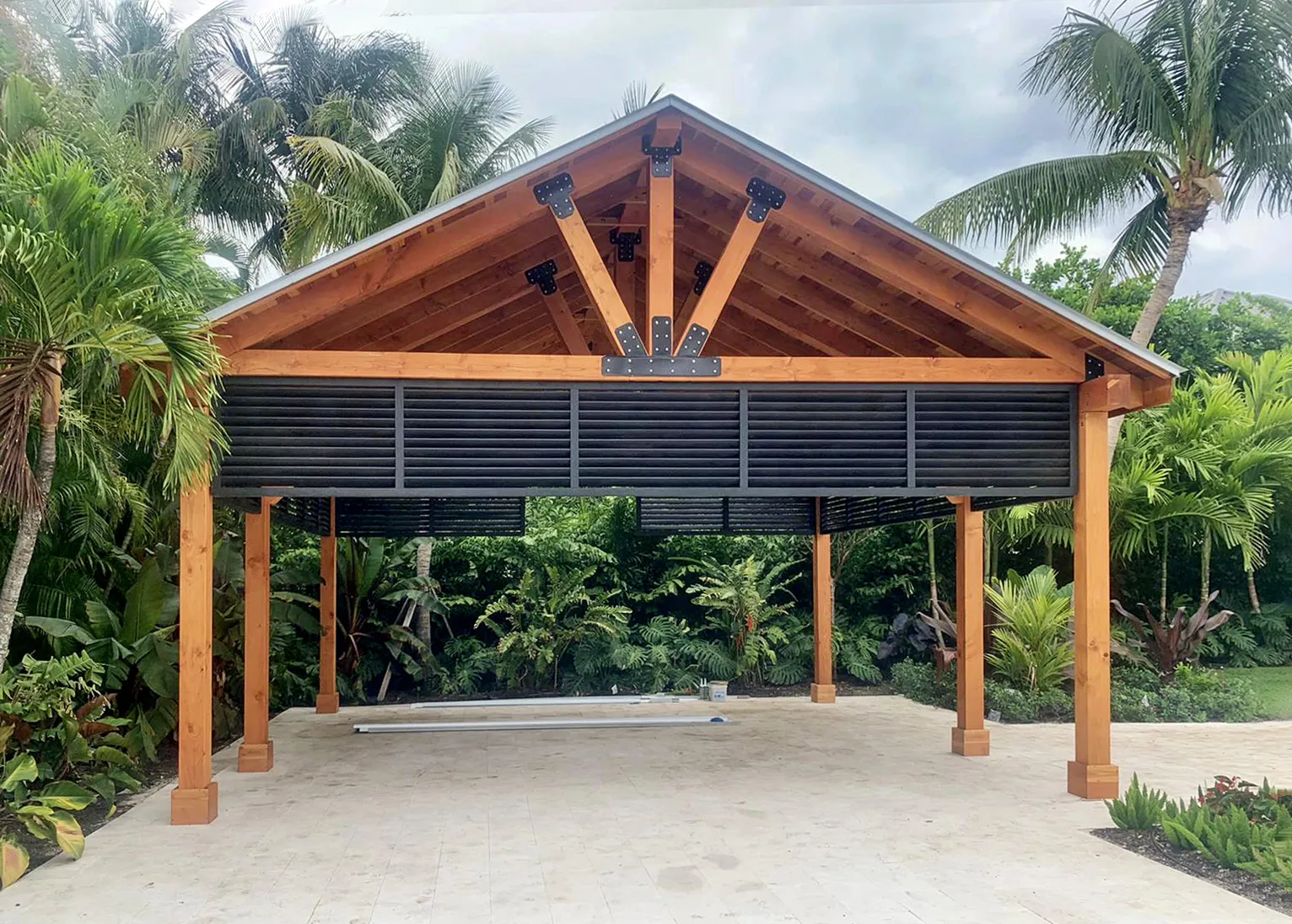 Thick Timber Toledo Wood Pavilion, 20' L x 20' W, California Redwood