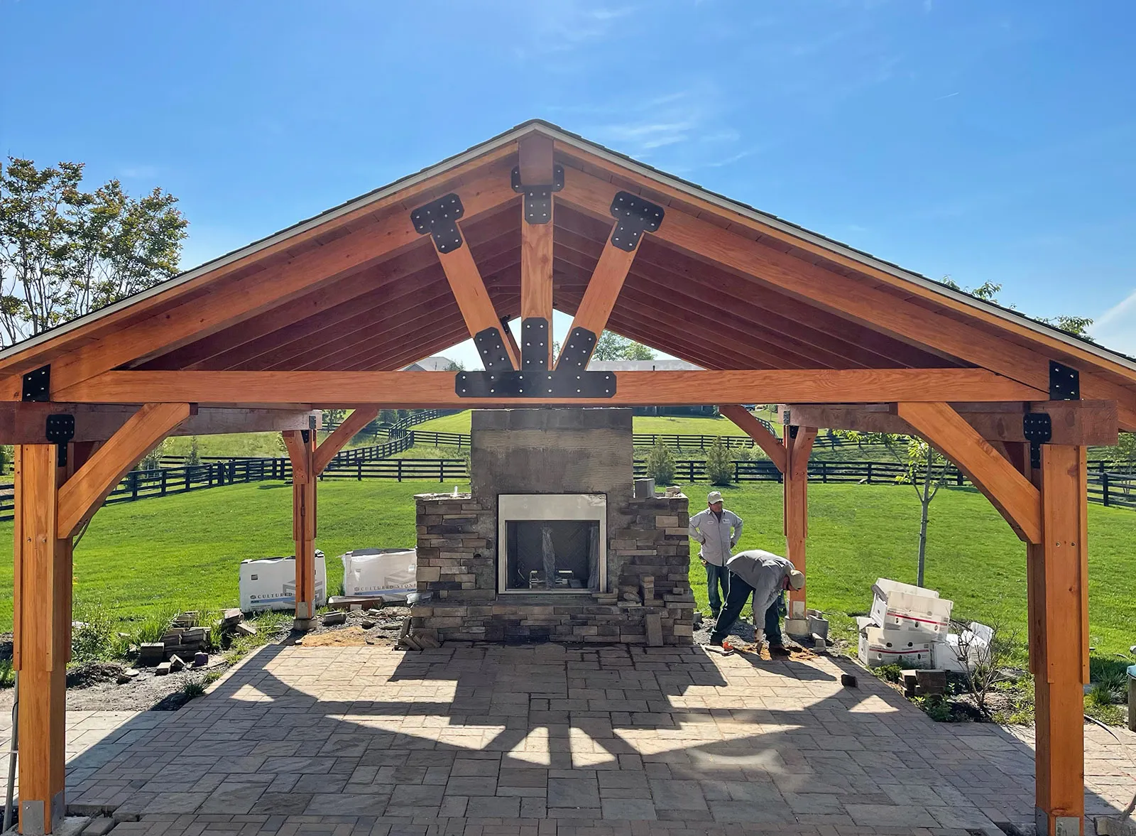 Thick Timber Toledo Wood Pavilion, 22' L x 22' W, Douglas-fir, in Ashburn, Virginia