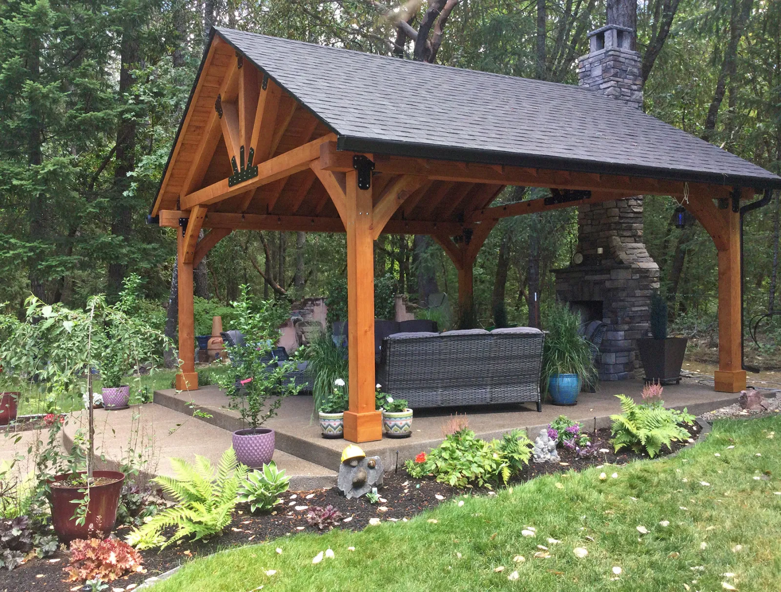 Thick Timber Toledo Wood Pavilion, 20' L x 20' W, Douglas-fir, in Grants Pass, Oregon