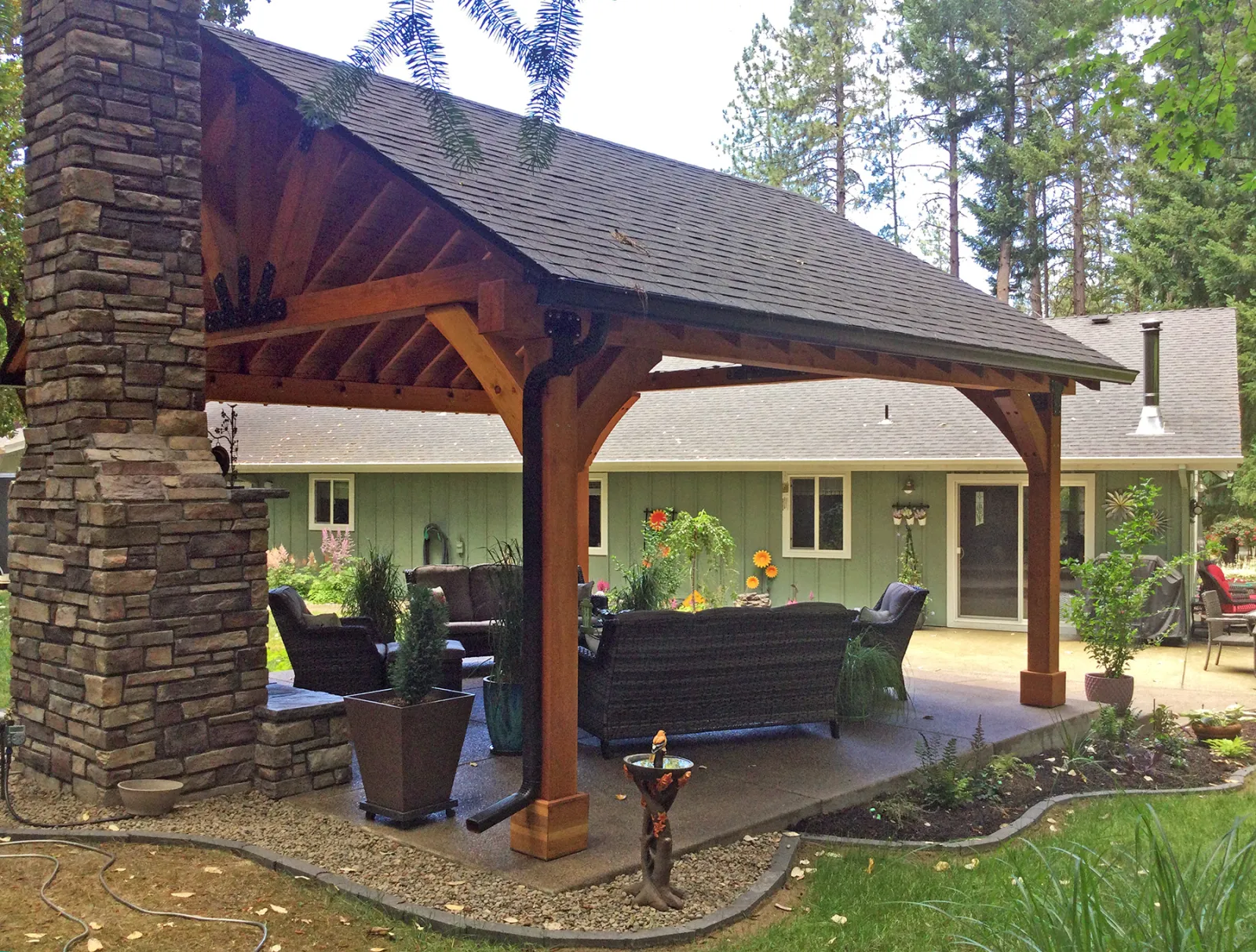 Thick Timber Toledo Wood Pavilion, 20' L x 20' W, Douglas-fir, in Grants Pass, Oregon