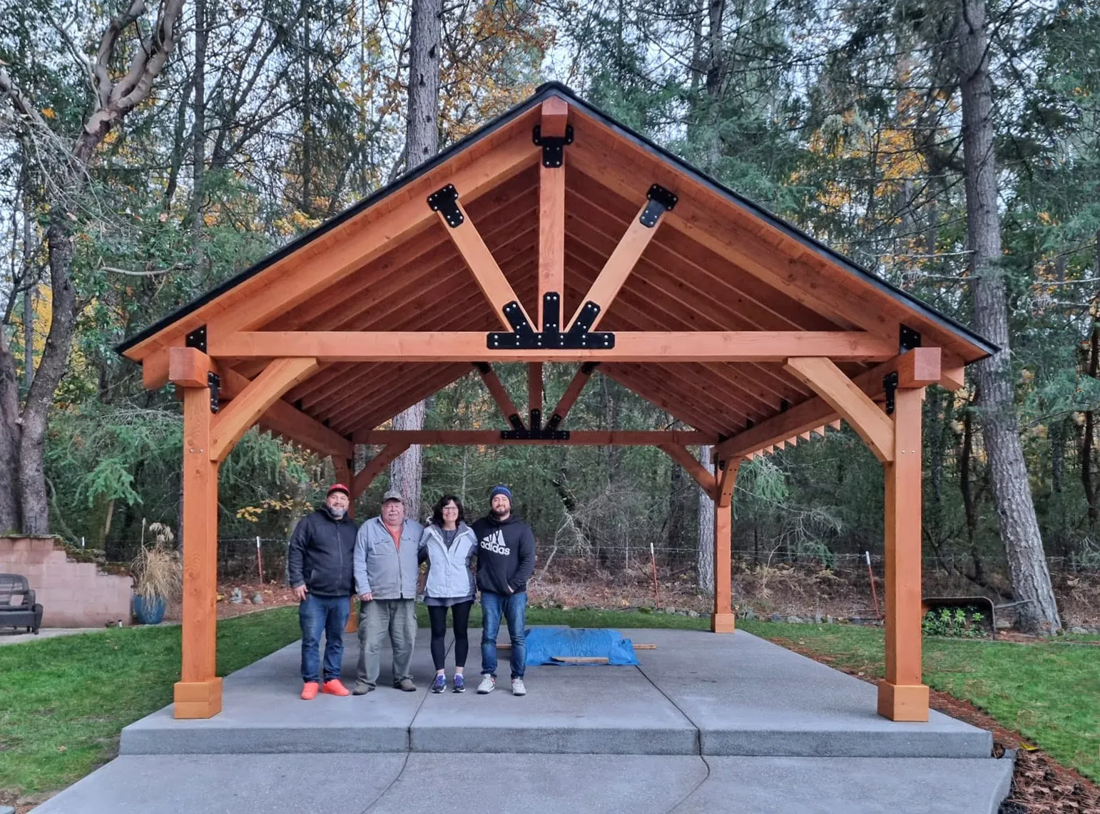 Thick Timber Toledo Wood Pavilion, 20' L x 20' W, Douglas-fir, in Grants Pass, Oregon