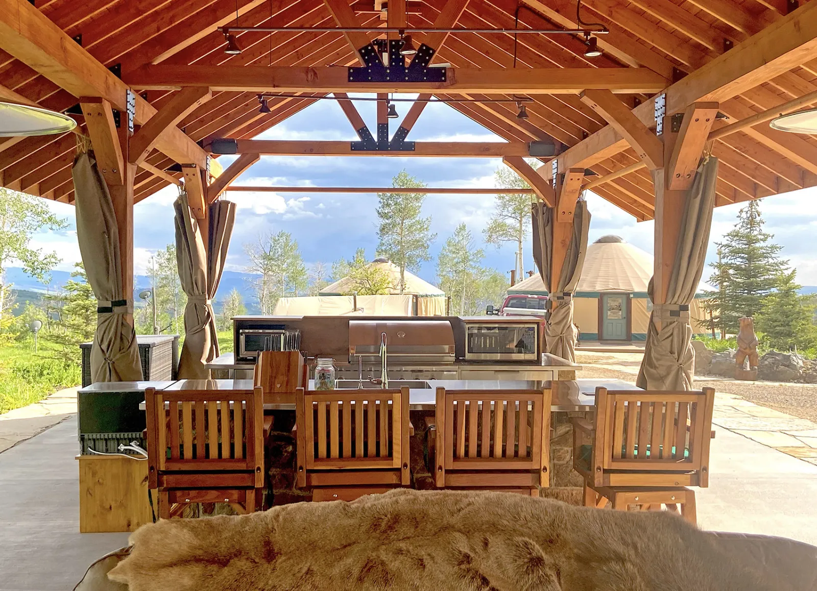 Thick Timber Toledo Wood Pavilion, 50' L x 24' W, Douglas-fir, in Hayden, Colorado