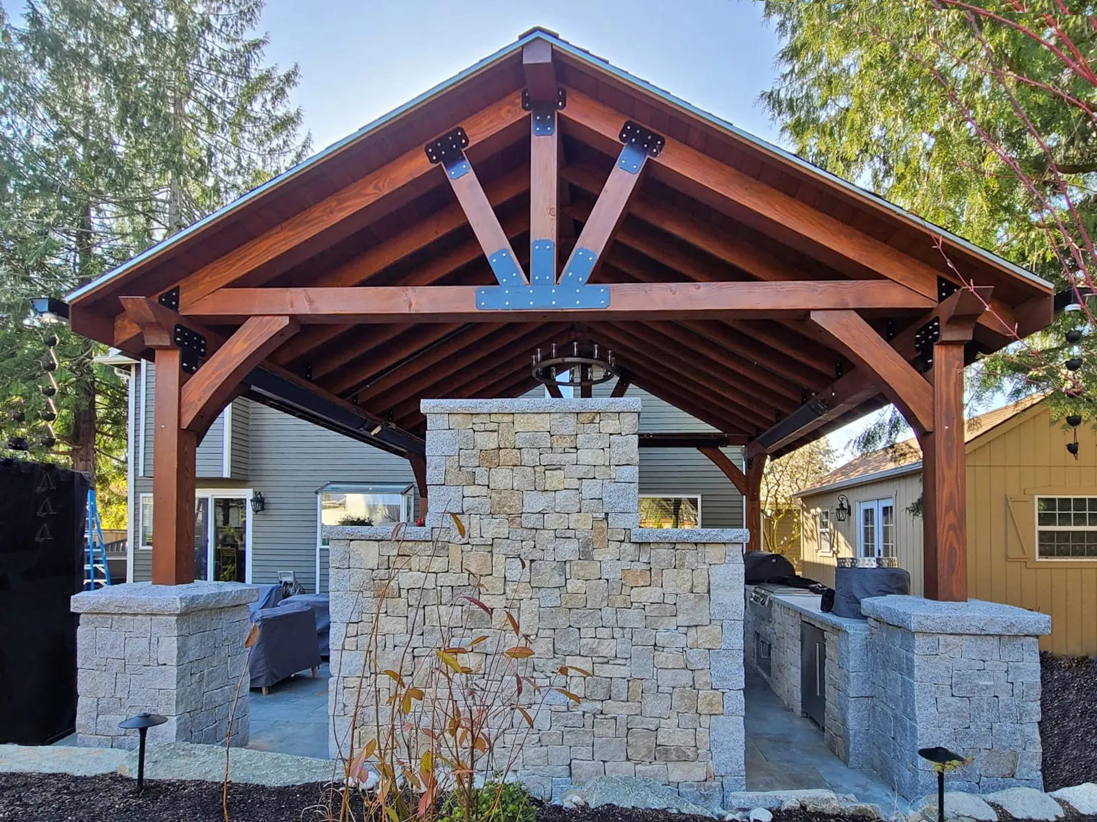 Thick Timber Toledo Wood Pavilion, 20' L x 20' W, Douglas-fir, in Mill Creek, WA