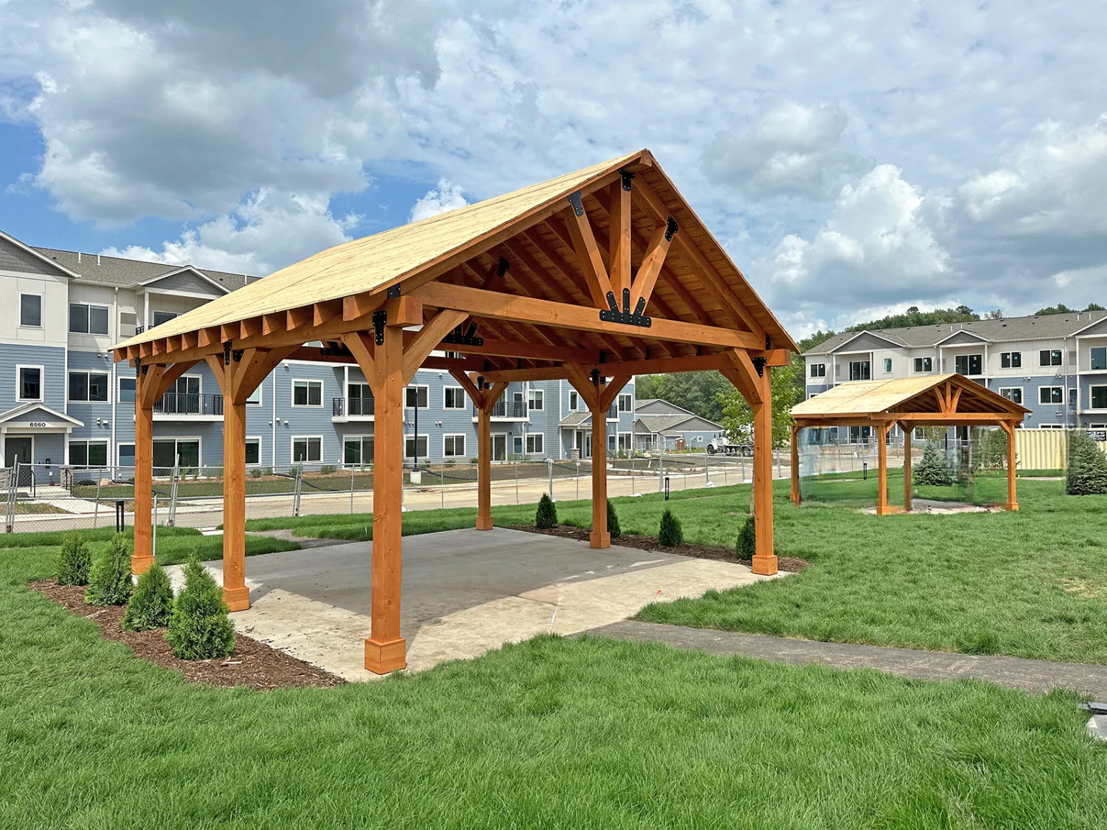Thick Timber Toledo Wood Pavilion, 24' L x 24' W, Douglas-fir, in Rochester, Minnesota