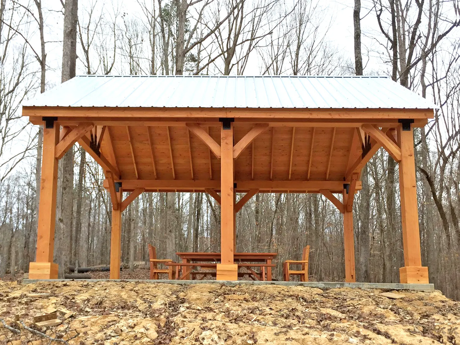 Thick Timber Toledo Wood Pavilion, 26' L x 20' W, Douglas-fir, in Thaxton, MS