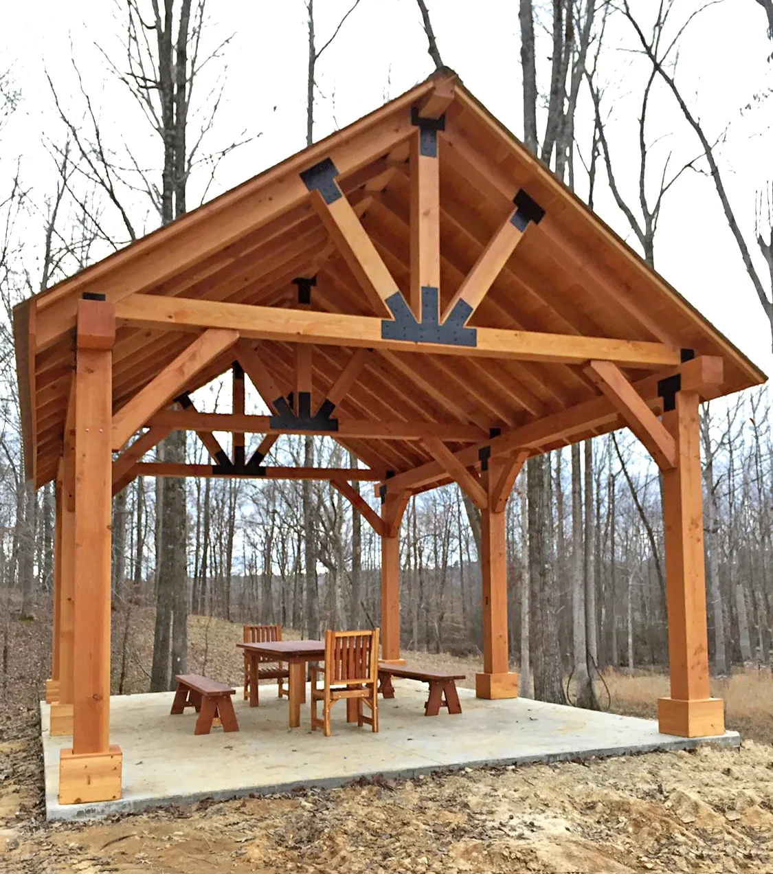 Thick Timber Toledo Wood Pavilion, 26' L x 20' W, Douglas-fir, in Thaxton, MS