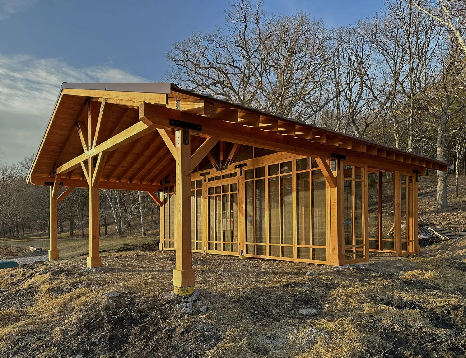 Thick Timber Toledo Wood Pavilions, 33' L x 33' W, Douglas-fir, in East Troy, WI