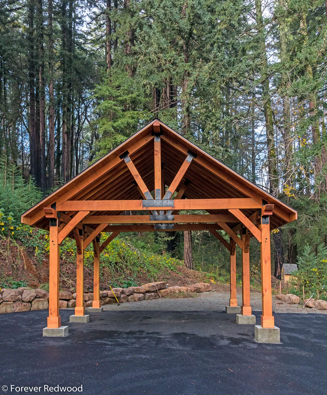 Thick Timber Toledo Wood Pavilions, 27' L x 25' W, Douglas-fir, in Napa, California