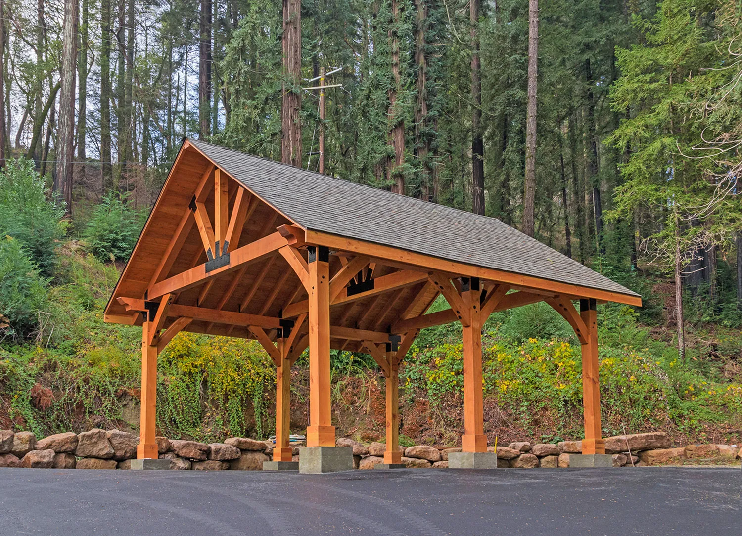 Thick Timber Toledo Wood Pavilions, 27' L x 25' W, Douglas-fir, in Napa, California