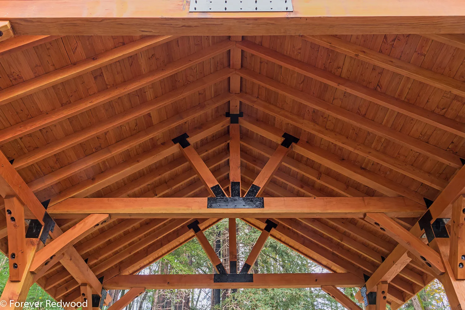 Thick Timber Toledo Wood Pavilions, 27' L x 25' W, Douglas-fir, in Napa, California