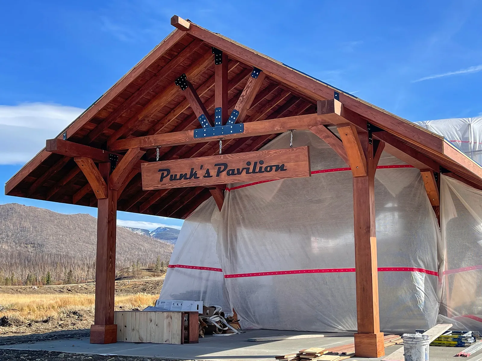 Custom Thick Timber Toledo Wood Pavilion, 50' L x 24' W, Douglas-fir, in Grand Lake, Colorado