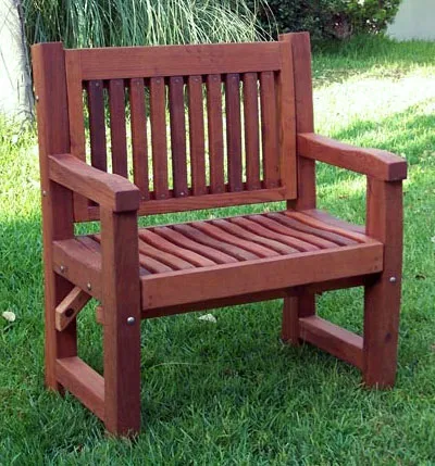 Ti Amo Benches (Options: 3 ft, Mature Redwood, No Cushion, No Engraving, Cherry Stain Premium Sealant).