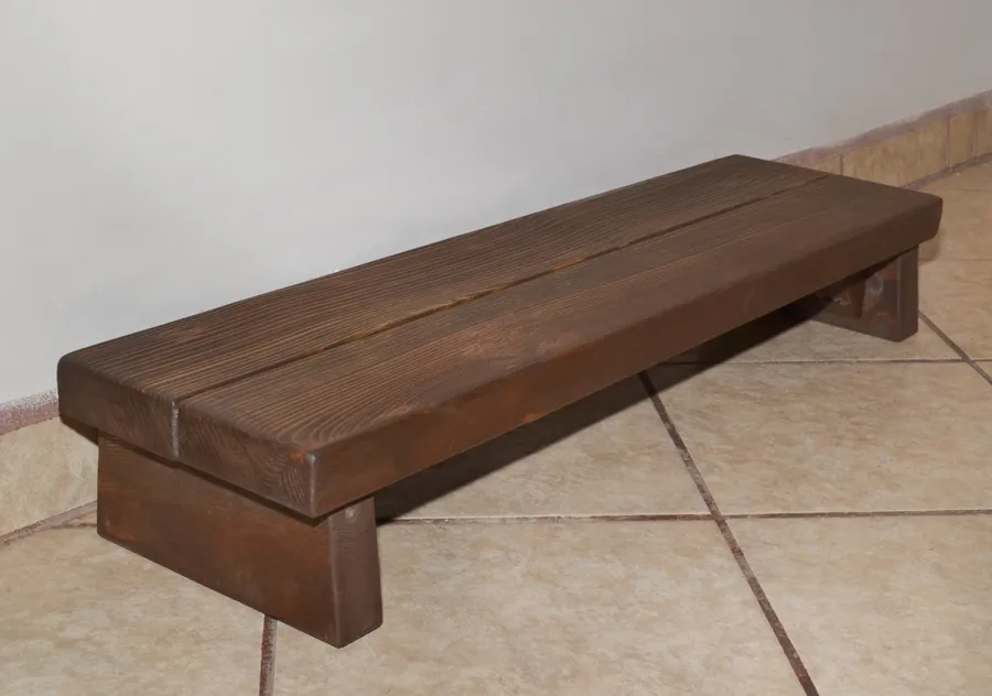 Tiny Wood Foot Stool (Options: Redwood, 5 3/4 " H, No Engraving, Coffee-Stain Premium Sealant). 3' L by custom request. 