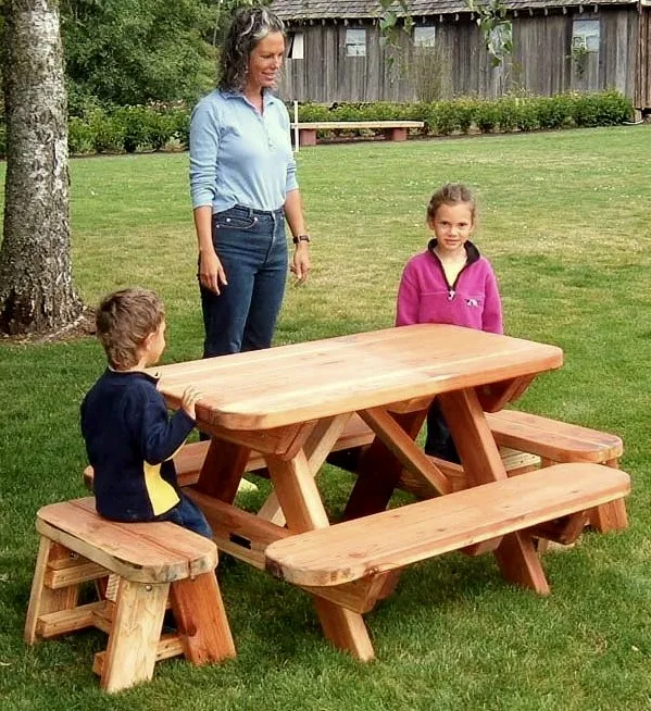 Toddler Wooden Rectangular Picnic Table