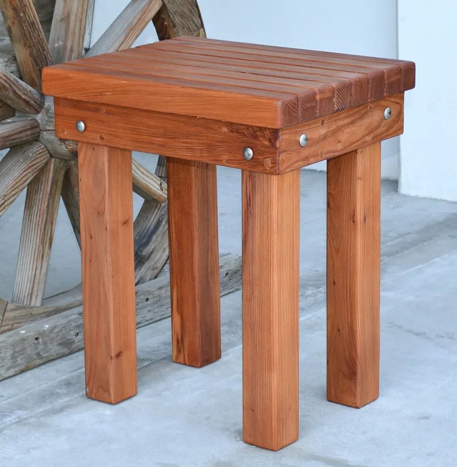 Wood Patio Bench (Options: 1 1/2 ft x 14 1/4 inches W x 21 1/2 inches H, Mature Redwood, No Cushion, No Engraving, Transparent Premium Sealant).
