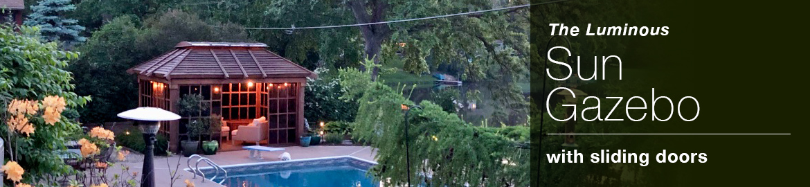 sun gazebo with sliding doors