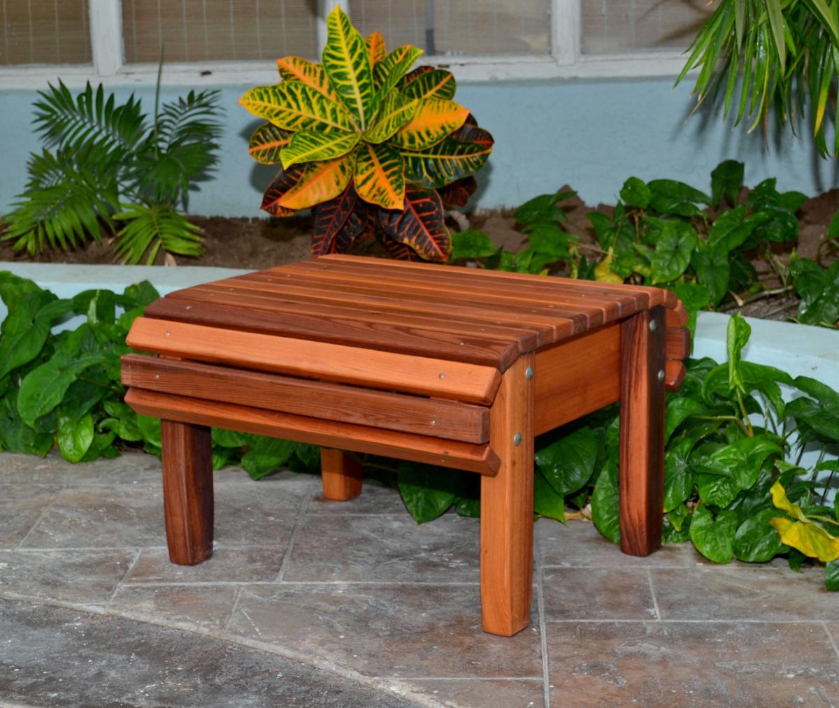 Adirondack Side Table Natural Redwood Side Tables