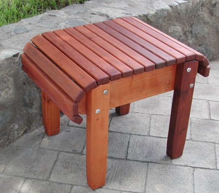 Adirondack Side Table Natural Redwood Side Tables