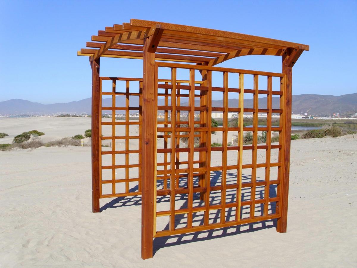 Custom sized Arched Garden Arbor (Options: 96" W x 96" D, Mature Redwood, No Anchor Kit, Transparent Premium Sealant). If you'd like a custom sized arbor, just let us know.