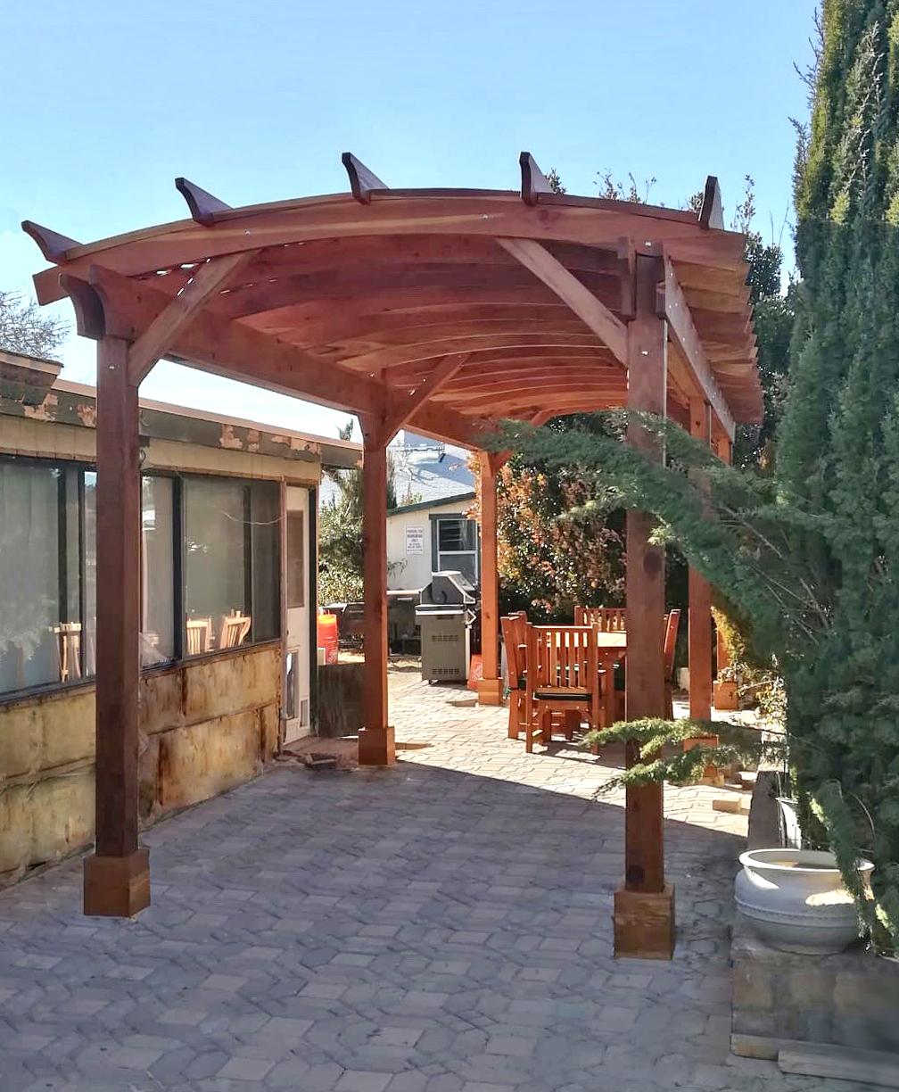 arched garden shade pergola on Arched Pergola Kits Redwood Arched Garden Pergolas