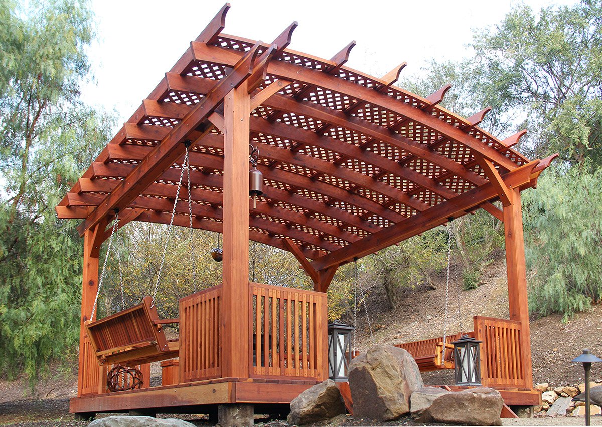 Arched Pergola Kits Redwood Arched Garden Pergolas