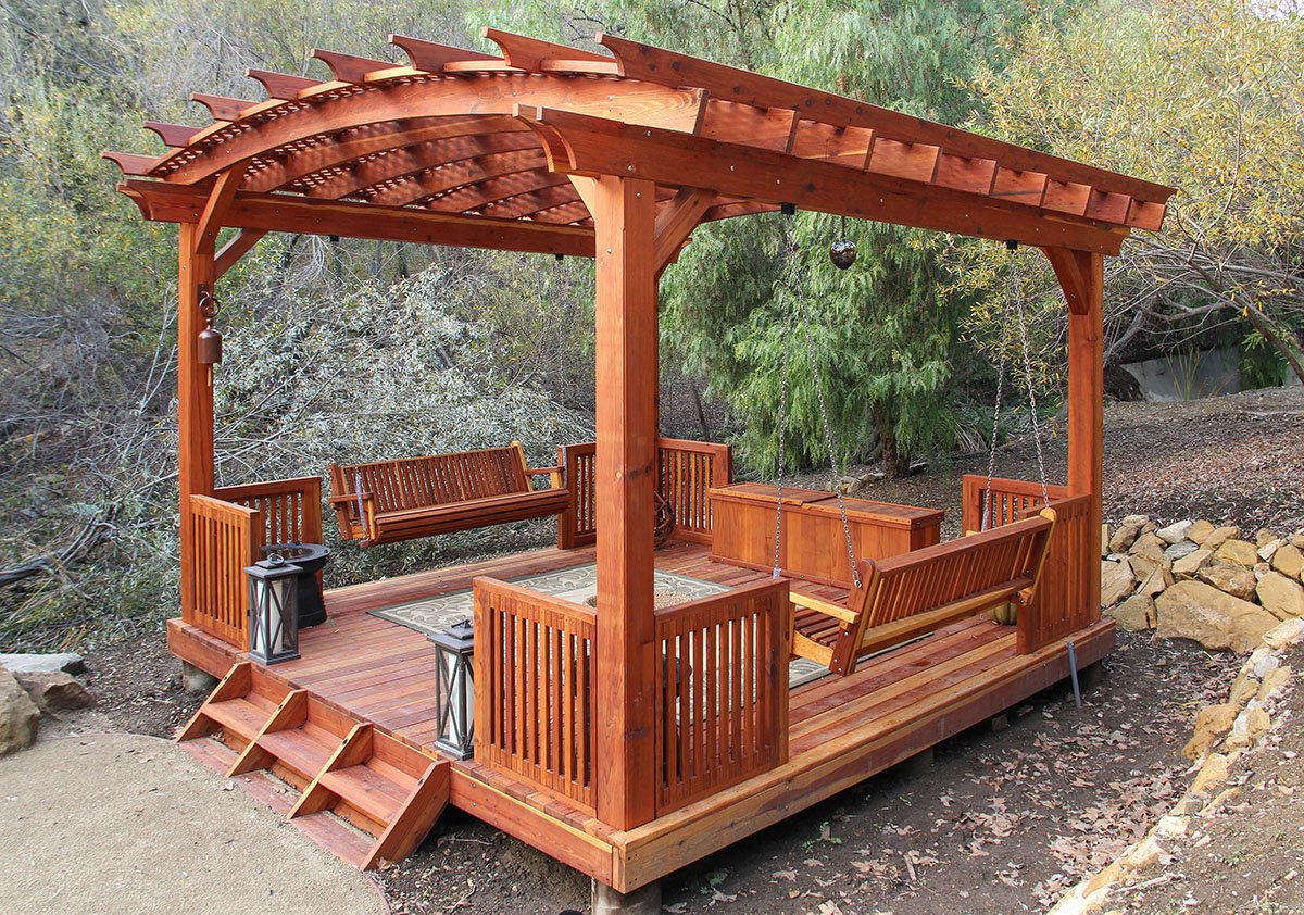 Arched Pergola Kits Redwood Arched Garden Pergolas