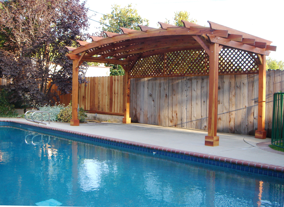 Arched Pergola Kits: Redwood Arched Garden Pergolas
