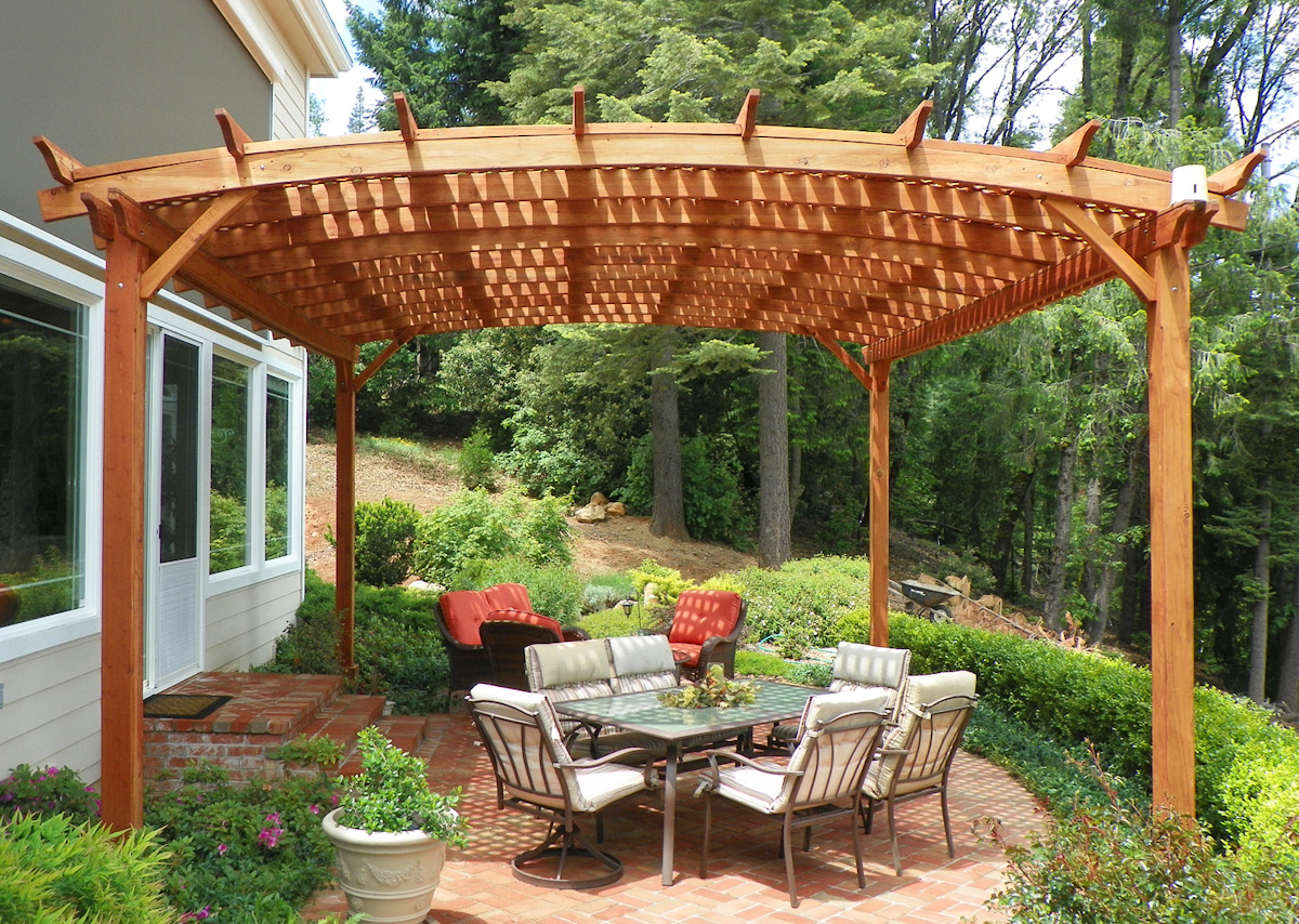 Arched Pergola Kits Redwood Arched Garden Pergolas