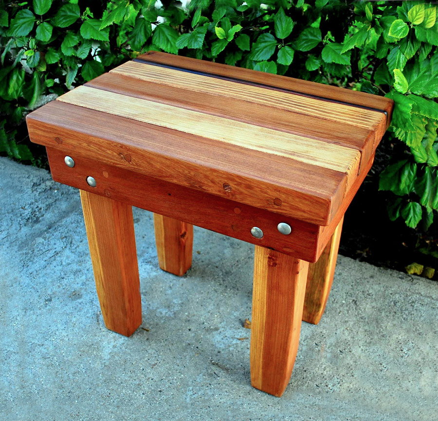 Multi Colored Wood Table Natural Wood Side Table