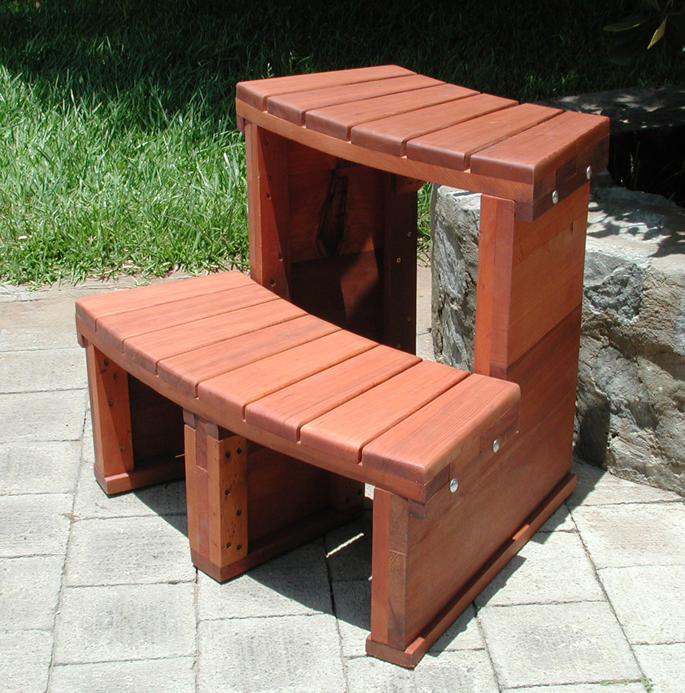 Circular Wooden Spa Step.