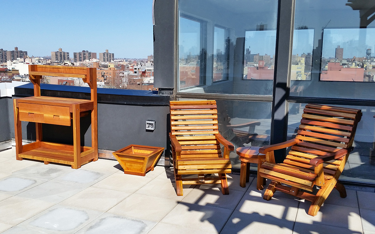 Ensenada Wood Easy Chair Comfortable Outdoor Garden Ensenada Easychairs Options Standard Size Redwood No Cushion Ottoman