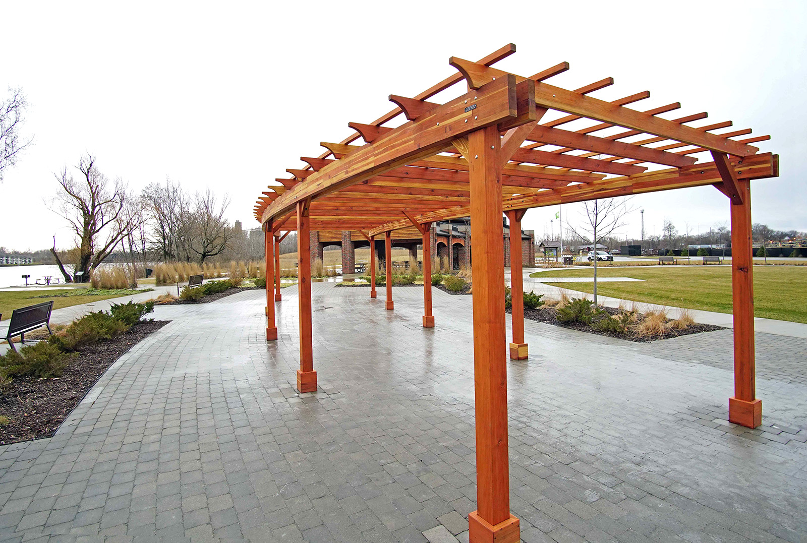 Fan Shaped Wood Pergola Kit for Sale