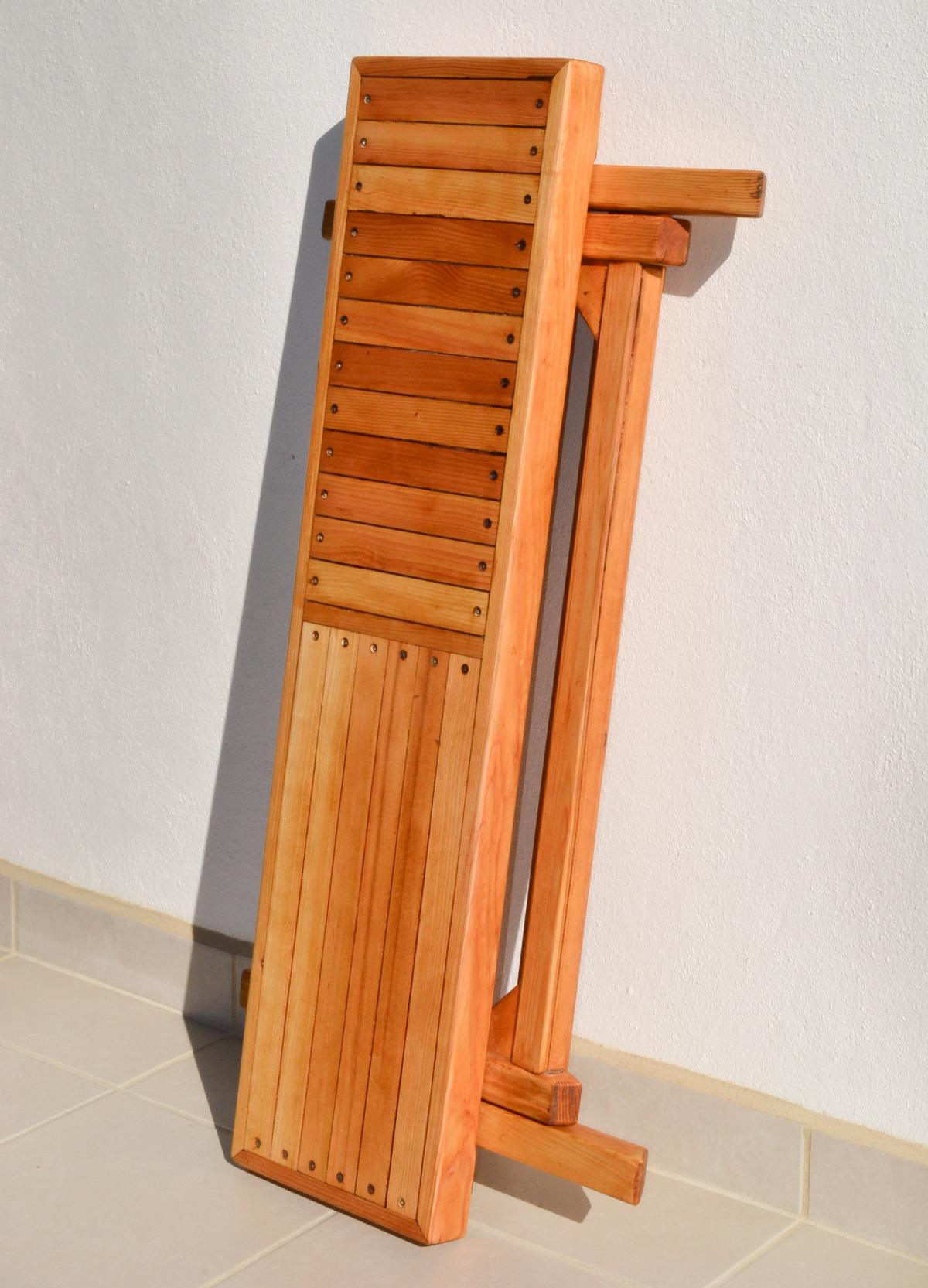Folding Outdoor Wood Bench Portable with Spinning Wood Locks