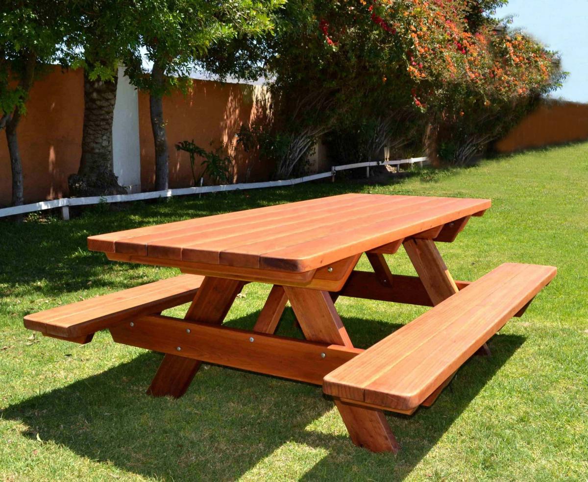 How to build a redwood picnic table