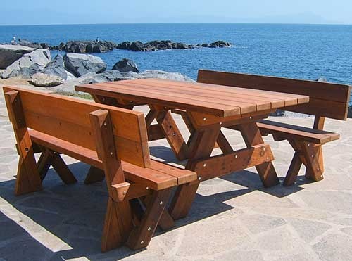 Picnic bench on sale with back