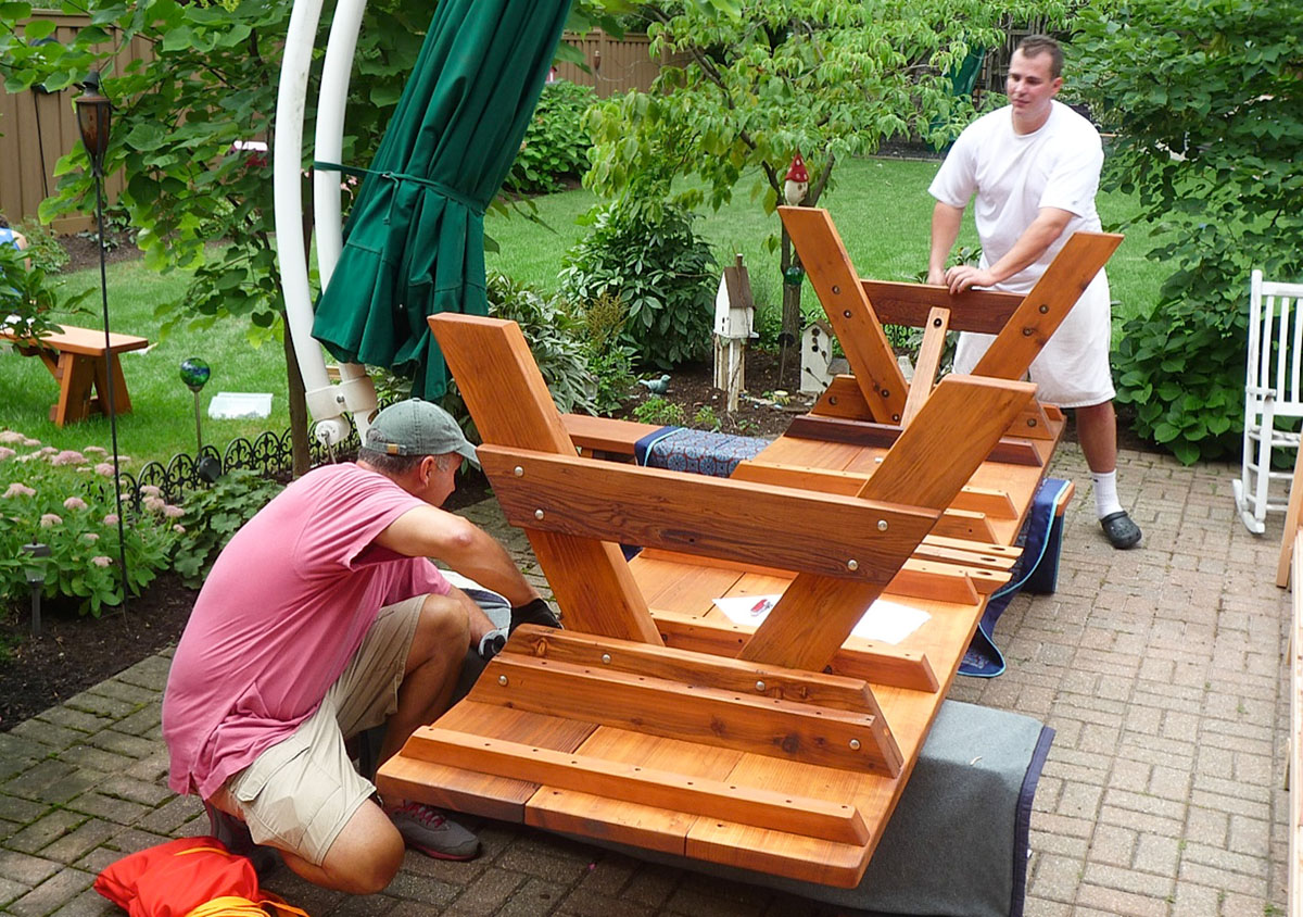 Large Wooden Picnic Table, Custom Wood Picnic Table Kit