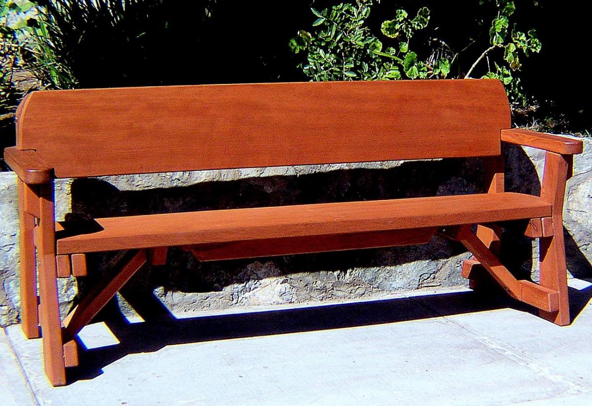 Redwood garden bench shop
