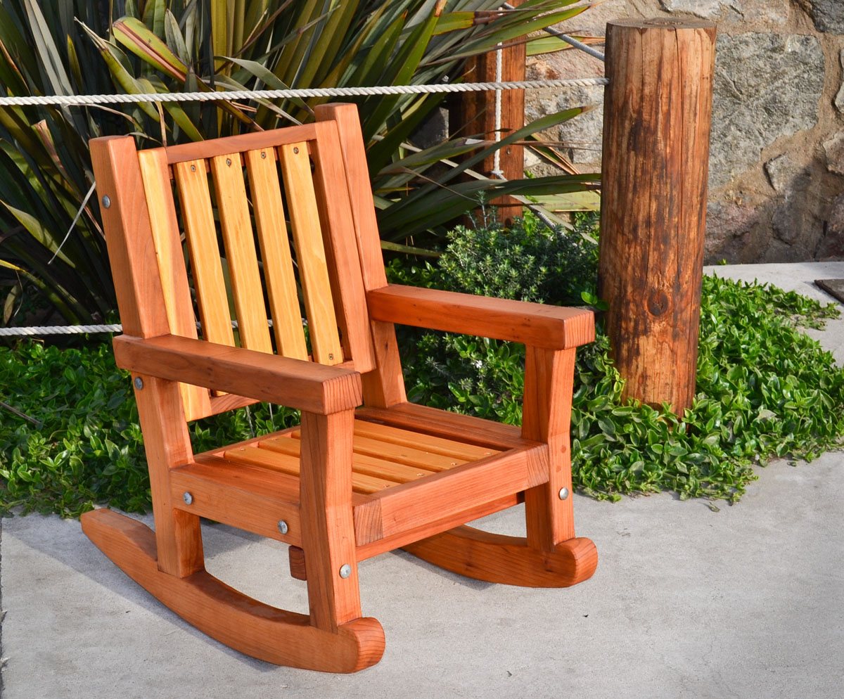 Kids Wooden Rocking Chair, Sturdy Redwood Kids Chair
