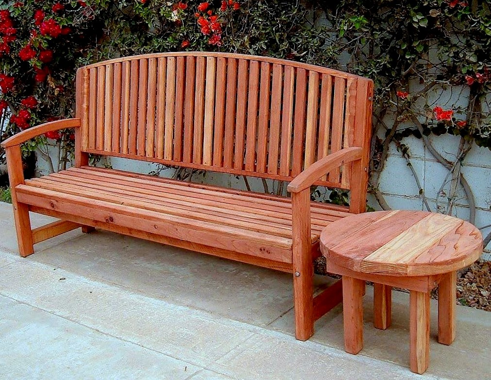 Luna Wood Bench| Forever Redwood