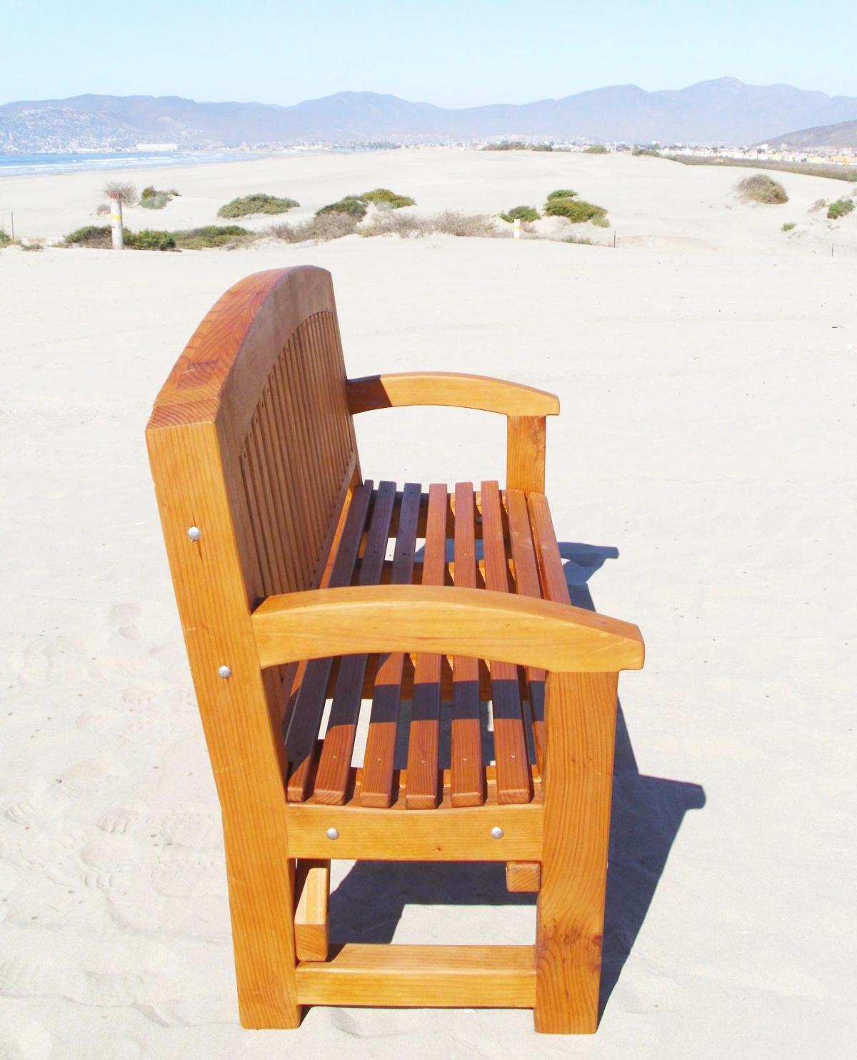 Luna Wood Memorial Bench (Options: 5 ft, Douglas-fir, No Cushion, No Engraving, Transparent Premium Sealant).