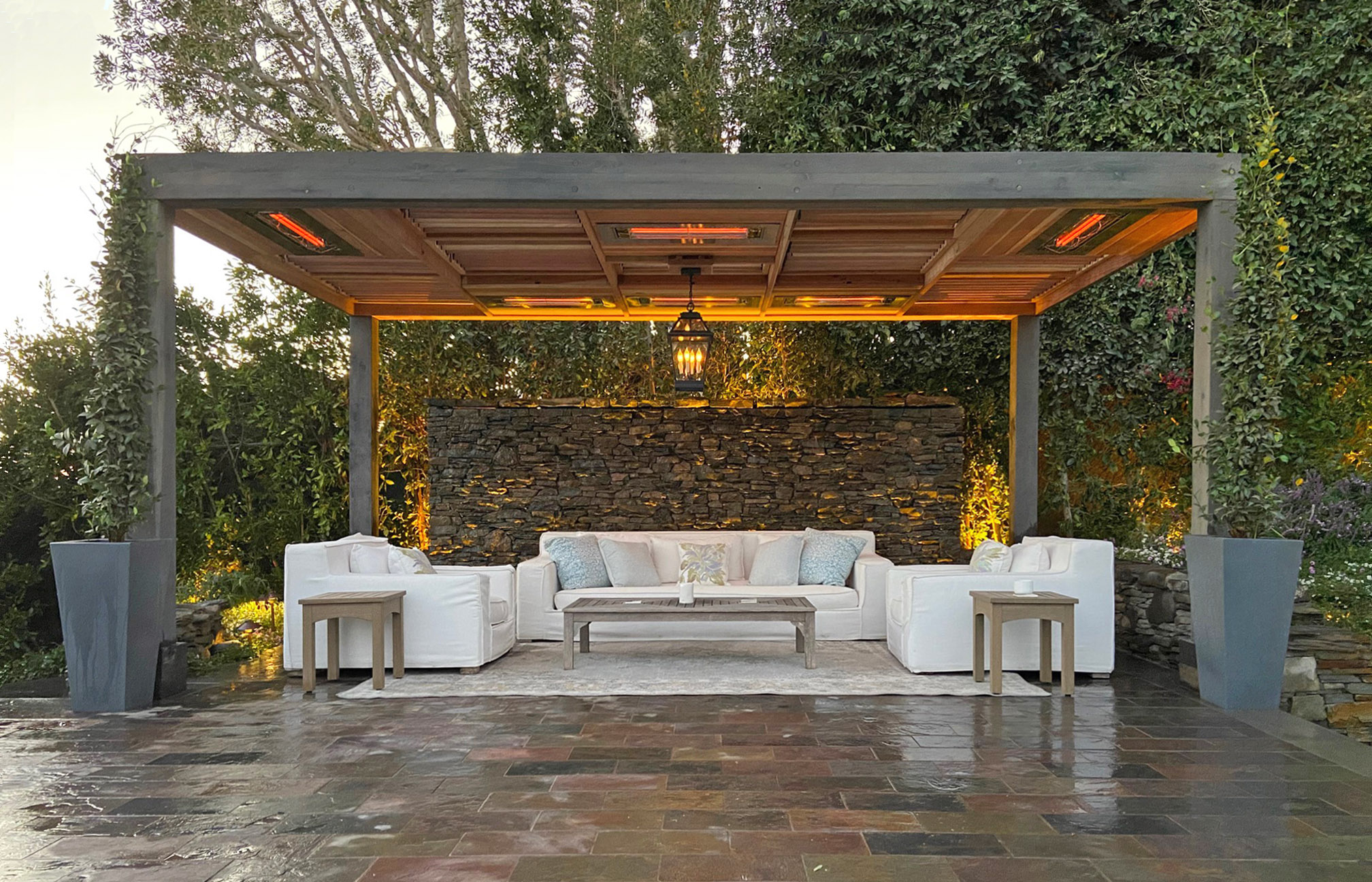 Modern Louvered Garden Pergolas, Custom Made from Redwood