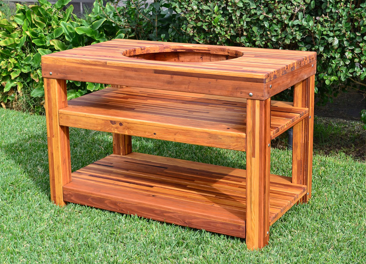 Outdoor Wood Table With Built-in Grill Storage | Forever 