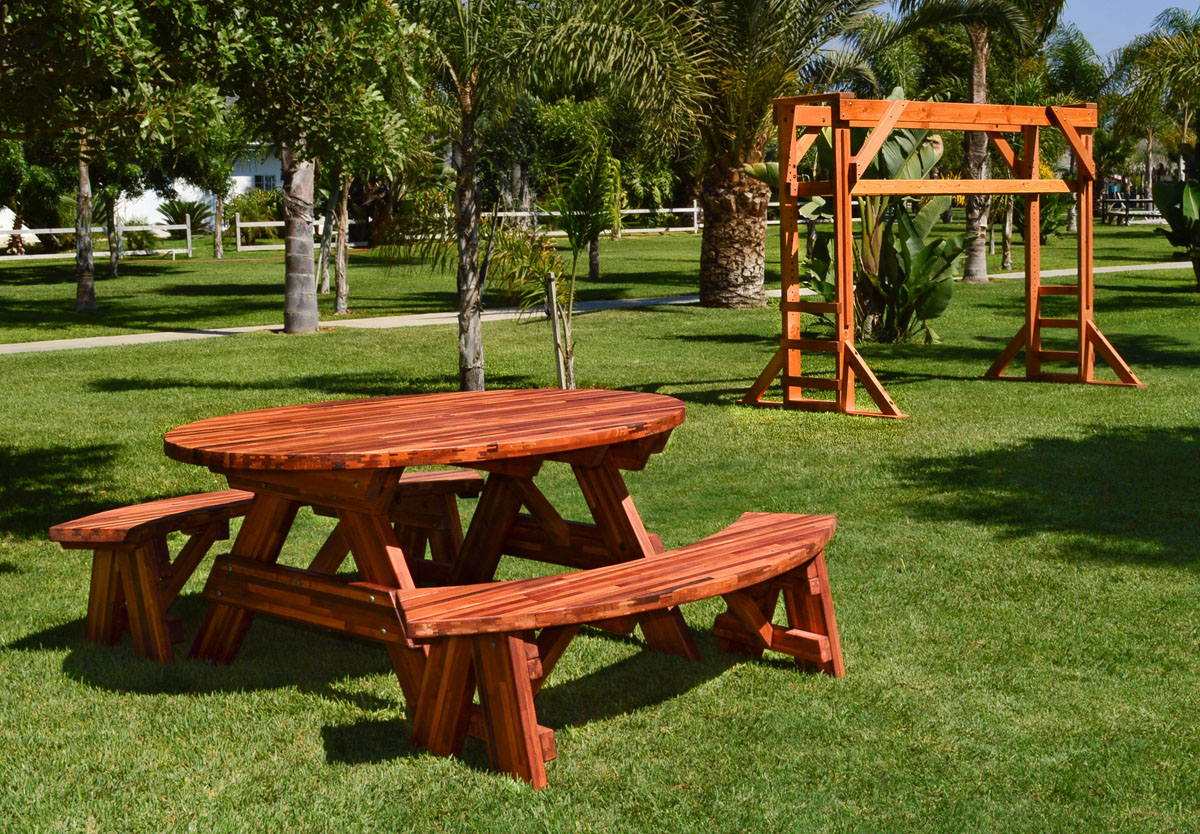 Oval Picnic Table Custom Oval Shaped Wood Picnic Table
