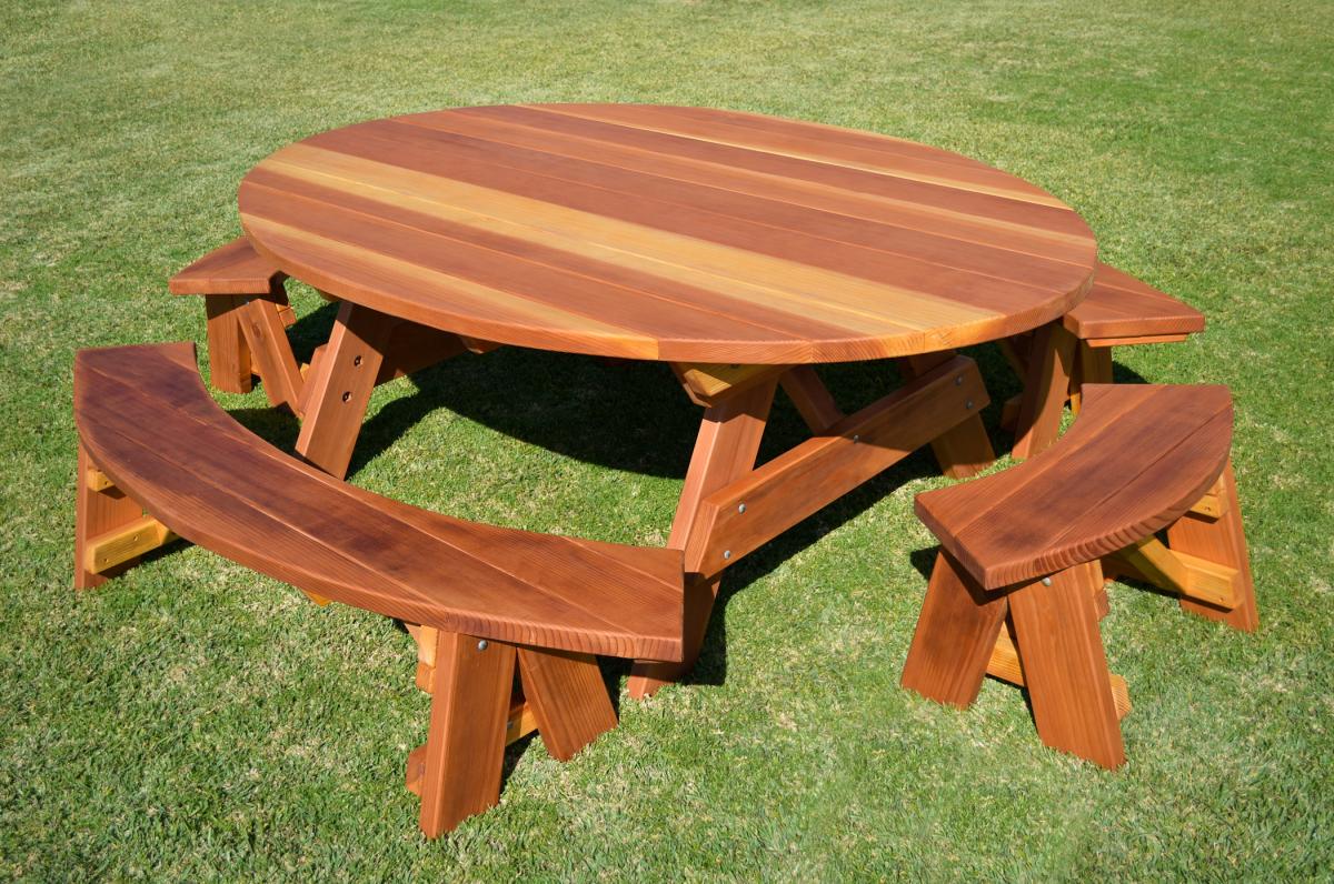 Oval Picnic Table Custom Oval Shaped Wood Picnic Table
