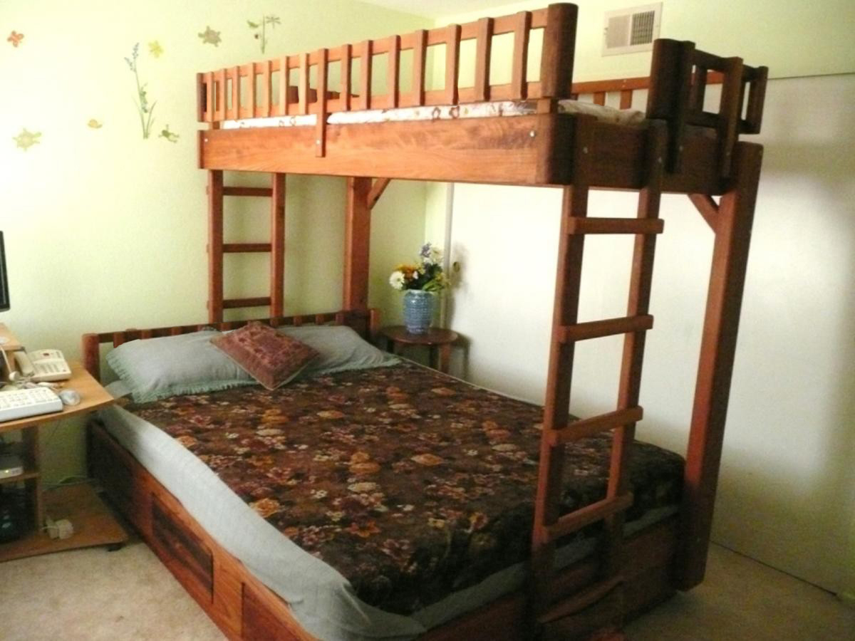 Wooden Bunk Beds Forever Redwood, Side By Side Bunk Beds