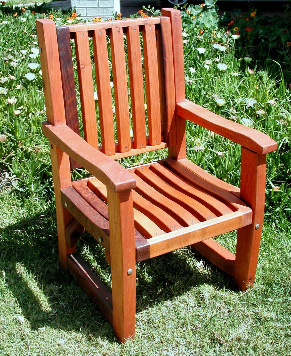 Ruth Redwood Dining Chair (Options: With Arms, Mature Redwood, No Cushion, Transparent Premium Sealant).