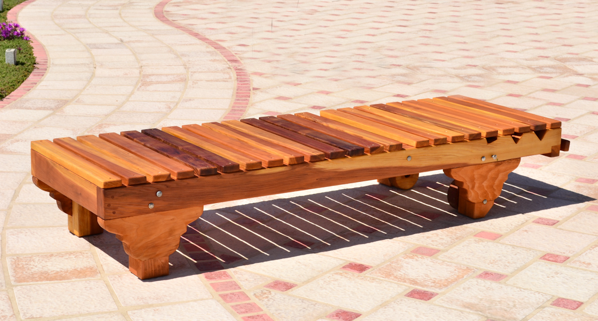 Sol Redwood Patio Lounger (Options: Single, Standard 74", Redwood, No Armrests, 13''H, Include Wooden Wheels, No Cushion, Transparent Premium Sealant). 